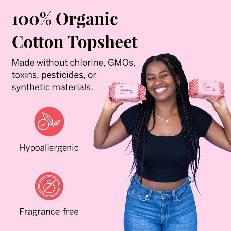 Pixie Cup Pixie Organic Cotton Panty Liners for Women - Regular Wrapped Pantiliners - Light Absorbency & Ultra-Thin - Leak-Proof, Hypoallergenic & Unscented for Feminine Care - Compostable - 44 Count - Image 2